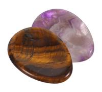 Mikinona Lot de 2 de Massage Naturelles en Cristal Pierre d'Inquiétude pour Pouce Décoration Intérieure Accessoire de Relaxation pour Famille
