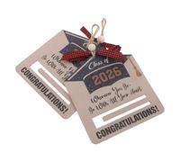 Mikinona Lot de 2 Décorations en Bois pour Remise de Diplômes 2026, Pendentifs Suspendus 16,5 X 15 Cm, Souvenir Festif Polyvalent pour Décoration de Porte et Fête de Fin D’études