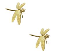 Mikinona Lot De 2 Figurines Décoratives En Laiton En Forme De Libellule Décoration Murale Pour Meuble Tv Bibliothèque