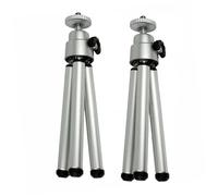 Mikinona Lot de 2 Perches à Selfie Portables en Alliage D'aluminium Trépieds Flexibles et Pinces pour Smartphone Argenté, Support Photo Stable et Léger Voyage et Autoportrait