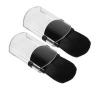 Mikinona Lot de 2 Pinceaux de Maquillage Rétractables Mini Format, Poils Doux Synthétiques, Pinceaux à Poudre et Fond de Teint Portables pour Voyage, Retouches Précises en Déplacement,