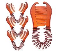 Mikinona Lot de 2 Pinces Bananes Épaisses pour Femmes Double Peigne Outil de Clips Emboîtables en Plastique pour Un Coiffage Rapide 4 Pièces