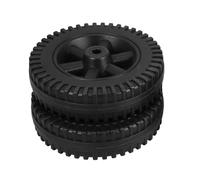 Mikinona Lot de 2 Roulettes Orientables pour Barbecue 15 CM en Plastique PE avec Couvercle Noir, Kit de Roue de Refroidissement, Résistant à la Chaleur et Compatible Chariots Utilitaires