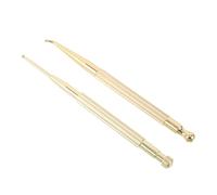 Mikinona Lot de 2 Stylos D'acupression Auriculaires en Laiton 12,5 Cm - Bâtonnet sans Ressort et Stylo à Ressort Extensible - Outil de Massage Énergétique pour Points D'acupuncture,