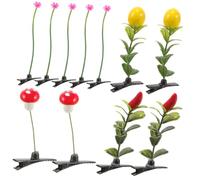 Mikinona Lot de 30 Pinces à Cheveux Plantes Naturelles Petits Clips Multicolores Taille Standard Décoration Coiffure Femmes Filles Accessoires pour Usage Quotidien