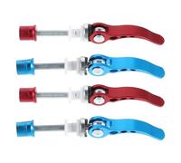 Mikinona Lot de 4 Attaches Rapides pour Tige de Selle en Alliage D'aluminium, Fixation Rapide Antidérapante, Compatible Vélos, Pièces de Rechange Rouges et Bleues pour Réglage