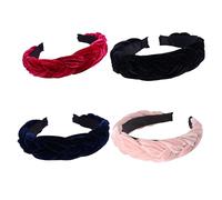 Mikinona Lot De 4 Bandeaux Larges En Forme De Croix Pour Femmes Élégants Pour Tresses Couleurs Mélangées