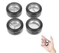 Mikinona Lot de 4 Boîtes de Fards à Paupières Rondes 26Mm Fenêtres Transparentes Boîtiers Noirs Mats Assortis Coffrets Multi-Grilles Rechargeables pour Maquillage et Rangement