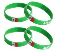 Mikinona Lot de 4 Bracelets en Silicone Imprimés Drapeau National, Taille Ajustable, Souvenirs pour Événements Sportifs, Bracelets pour Hommes et Femmes en Couleurs Variées
