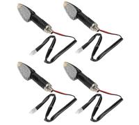 Mikinona Lot de 4 Clignotants pour Moto 10 LED Coque Noire Lentille Transparente Lumière Jaune Éclairage Haute Visibilité pour Sécurité Routière