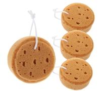 Mikinona Lot De 4 Éponges Exfoliantes Bain En Loofah Rondes, Dimension Adaptée, Absorption Élevée Et Mousse Riche, Pour Femmes, Garçon Et Filles, Usage Bain Et Gommage Corporel