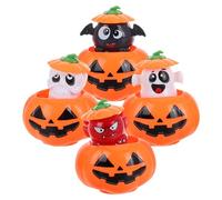 Mikinona Lot de 4 Set de Jouets à Remonter Halloween en Plastique, Petites Citrouilles Mécaniques Danseuses, Décorations Amusantes pour Fête et Chasse aux Bonbons, Jouets Éducatifs