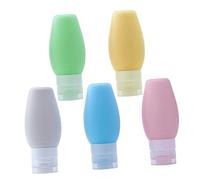 Mikinona Lot De 5 Flacons Vides Portables En Silicone Pour Lotion Crème Shampoing 90 Ml Rechargeables Pour Voyage Cosmétiques
