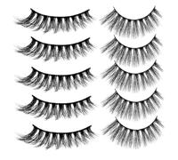 Mikinona Lot De 5 Paires De Faux 3d Noirs De Luxe Épais Et Artificiels Pour Un Look Spectaculaire