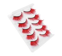 Mikinona Lot De 5 Paires De Faux Cils Bouclés Naturels Courts Style Manga Japonais Halloween Rouges