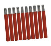 Mikinona Lot De 50 Lames De Microblading 21r En Acier Inoxydable Tube Plastique Rouge Pour Micro-aiguilles Sourcils Usage Féminin Maquillage Professionnel