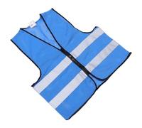 Mikinona Lot de 6 Gilets Réfléchissants Course à Pied Cyclisme Bleu Respirants Fermeture Éclair Taille Unique Haute Visibilité Nocturne Jogging et Vélo