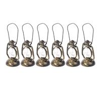 Mikinona Lot de 6 Lampes à Pétrole Miniatures Anciennes en Cuivre Décoration Vintage pour Maison de Poupée Accessoires Miniatures pour Micro-Paysage et Décoration Artisanale