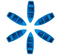 Mikinona Lot de 6 Miniatures de Bateaux Bleus en Résine pour Maison de Poupée, Accessoires de Bac à Sable de Plage, Décorations Nautiques Miniatures pour Micro-Paysage Océan, Kit DIY Bord