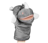 Mikinona Main Peluche Rhino Gris Animale Douce et Portable pour Éducatif pour Histoires et Jeux de Rôle