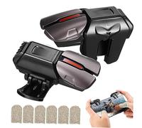 Mikinona Manettes De Jeu Mobiles Avec Déclencheurs En Cuivre Gris Blanc 3 Paires Alliage Noir, Contrôleurs Pour Smartphone, Clips Élastiques Antidérapants Pour Gaming Mobile