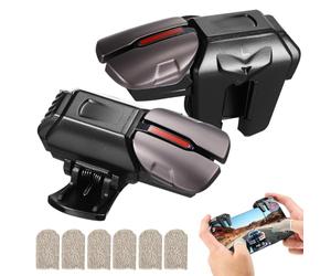 Mikinona Manettes De Jeu Mobiles Avec Déclencheurs En Cuivre Gris Blanc 3 Paires Alliage Noir, Contrôleurs Pour Smartphone, Clips Élastiques Antidérapants Pour Gaming Mobile