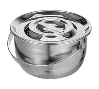 Mikinona Marmite de Camping Antiadhésive en Acier Inoxydable 201 Épaisse 18 CM Grosse Capacité 1 Pièce Casserole Multifonction Cuisine Extérieure et Ragoût Ustensile Léger pour Feu de