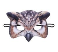 Mikinona Masque Hibou Animal Réaliste Halloween Demi-masque EVA Réutilisable pour Fête Déguisement Cosplay Carnaval