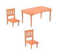 Mikinona Miniature Table and Chairs Set for Dollhouse Dining Plastic Mini Furniture for Easy Maintenance and Imaginative Play
