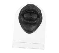 Mikinona Modèle de Langue Silicone Souple Réaliste pour Pratique de Piercing Partie Du Corps Réutilisable pour Maquillage et Tatouage Présentoir Noir