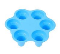 Mikinona Moule à Glace 6 Cavités en Silicone Alimentaire Bleu Moule à Sucettes Glacées d'Été Pratique et Réutilisable pour Desserts Faits Maison et Bâtonnets Glacés