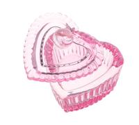 Mikinona Nail Art Dappen Dish Verre Cristal Coeur avec Couvercle Tasse Lavage Pinceaux et Dissolvant Vernis Coupe Multifonctionnelle Irisé Rose pour Ongles Style Élégant