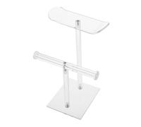 Mikinona Organisateur de Serrage-Têtes Transparent à Double Couche pour Filles Support de Rangement pour Élastiques à Cheveux Accessoires de Coiffure Présentoir pour Bureau