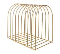 Mikinona Organiseur de Bureau en Fer Doré, Grosse Étagère Demi-Cercle Horizontale, Porte-Livres pour Petits Bureaux, Bibliothèque Compacte pour Rangement Vertical sur Table d'Étude