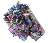 Mikinona Ornement En Grappe De Cristal Naturel 15g, Amas Cristaux Colorés Électroplaqué, Décoration Bureau Et Maison, Pierre Décorative Bien-être, Présent Zen Et Spirituel