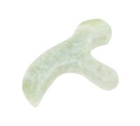 Mikinona Outil de Massage Pierre de Jade Naturelle pour Soins Corps Gua Sha Portable Ergonomique Masseur Manuel pour Réflexologie et Relaxation Musculaire