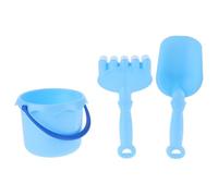 Mikinona Outils de Jardinage pour Garçon et Filles, Ensemble 3 Pièces Pelle Miniature, Râteau Compact et Seau d'eau Bleu, Pelle de Jardin, Outillage Extérieur pour Tout-Petits, Jeu