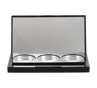 Mikinona Palette Cosmétique Vide Magnétique 3 Compartiments Rectangulaire Noir Mat Emplacement Pinceau pour Fards à Paupières et Blush, Compacte, Voyage et Rangement Maquillage