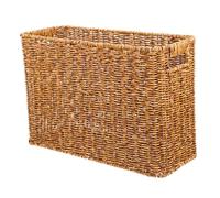 Mikinona Panier de Rangement Rectangulaire Tressé Style Japonais Panier à Magazines et Organisateur Multifonction pour Maison et Bureau et Décoratif Foncé