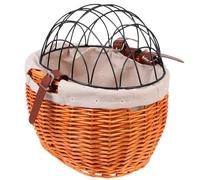 Mikinona Panier de Vélo Rotin Tissé Écologique avec Ceinture Ajustable Capacité Spacieuse pour Animaux de Compagnie et Courses Adapté à Tous Vélos Décoration Naturelle