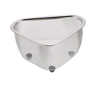 Mikinona Panier Égouttoir D'évier Triangulaire En Maille Support En Plastique Et Acier Inoxydable, Rangement D'angle Cuisine, Organisateur D'éponge Et Fruits, Usage Quotidien