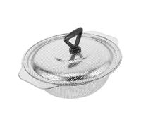 Mikinona Passoire Acier Inoxydable avec Couvercle Perforé Panier Multifonction pour Laver Fruits Légumes et Riz Filtration Fine et Drainage Rapide pour Cuisine