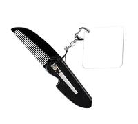 Mikinona Peigne De Poche Pliable Pour Hommes Peigne À Barbe De Voyage Portable Dents Fines Petit Miroir