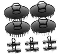Mikinona Petite Brosse à Shampoing Lot De 10 Pièces Brosse De Massage Du Cuir Chevelu Portable Noire Stimulation Circulation Sanguine Gommage Exfoliant Cuir Chevelu Pour Voyage Usage Quotidien