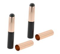 Mikinona Pinceau à lèvres en silicone à tête ronde brosses pinceau de maquillage correcteur pinceaux fards à paupières applicateur de brillant à lèvres brosse à lèvres Bois Black