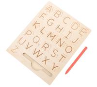 Mikinona Planche à Tracer en Bois Double Face pour Garçon et Filles, Tableau D’écriture Alphabet et Chiffres, Éducatif Précoce Montessori, Outil Traçage Lettres pour Apprentissage