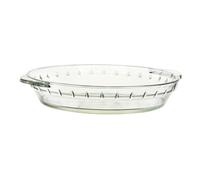 Mikinona Plat Verre Haute Température pour Micro Ondes Plateau de Cuisson et Service Multifonction pour Poisson Vapeur et Pizza Plateaux Ménagers Robustes et Faciles à Nettoyer
