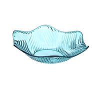 Mikinona Plateau à Fruits Plastique Grand Modèle avec Design Fleur Vague Assiette Apéritive pour Bonbons Fruits et Snacks Saladier Décoratif Cyan pour Maison
