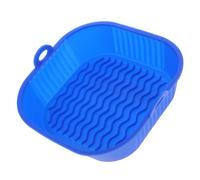 Mikinona Plateau de Cuisson Pliable Silicone pour Friteuse Air Revêtement Antiadhésif Panier Réutilisable Support de Cuisson pour Four et Micro Ondes Accessoire Gain de Place Bleu