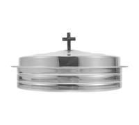 Mikinona Plateau de Pain de Communion Empilable Grand Format en Acier Inoxydable 304, Service Polyvalent pour Église et Fêtes à Domicile, Ensemble D'assiettes à Gâteau Facile à Nettoyer